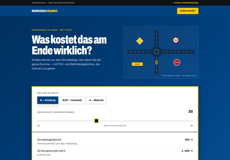Website für Fahrschule Kramer