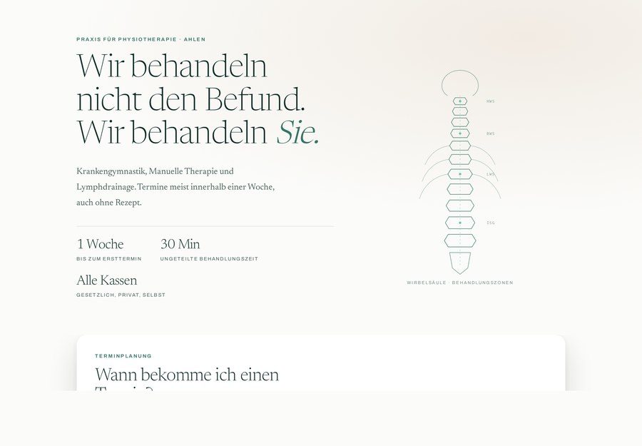 Website für Physiotherapie Lindner