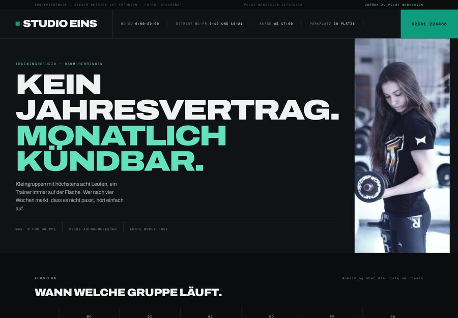 Website für Studio Eins