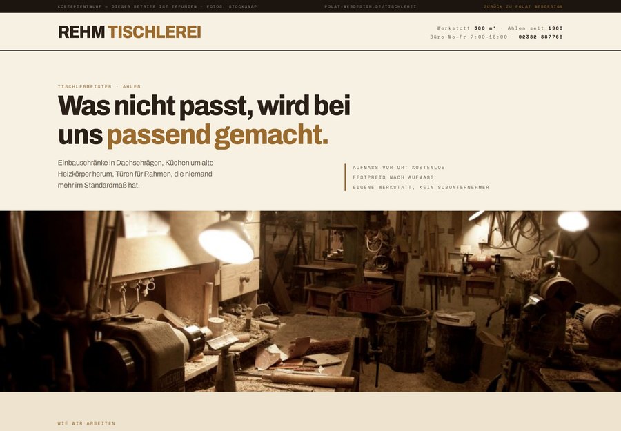 Website für Tischlerei Rehm